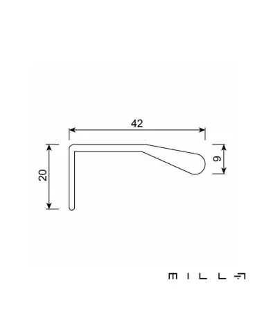 COSTA furniture handle with technical diagram