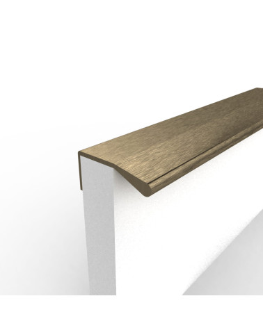 Brushed anode furniture handle COSTA design handle fixed on the edge of a white panel