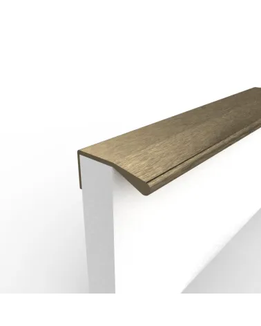 Brushed anode furniture handle COSTA design handle fixed on the edge of a white panel