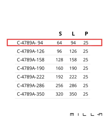 COSTA furniture handle with measurements
