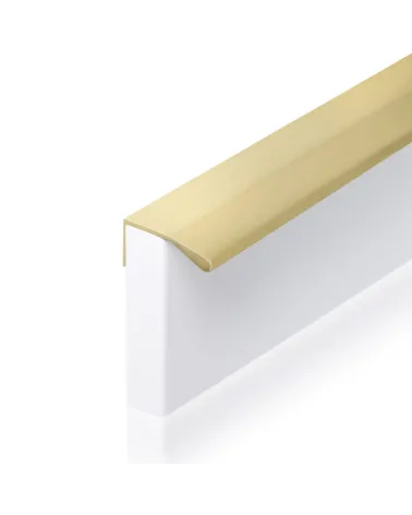 Gold anode furniture handle COSTA design handle fixed on the edge of a white panel