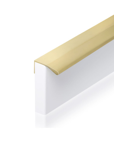 Gold anode furniture handle COSTA design handle fixed on the edge of a white panel