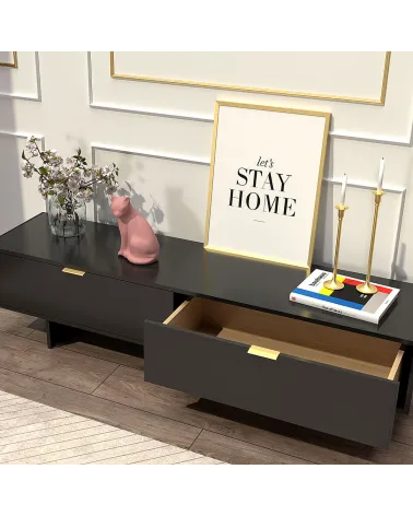 Gold anode furniture handle COSTA design handle mounted on drawers