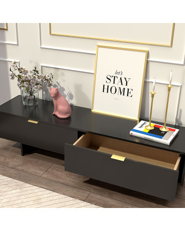 Gold anode furniture handle COSTA design handle mounted on drawers