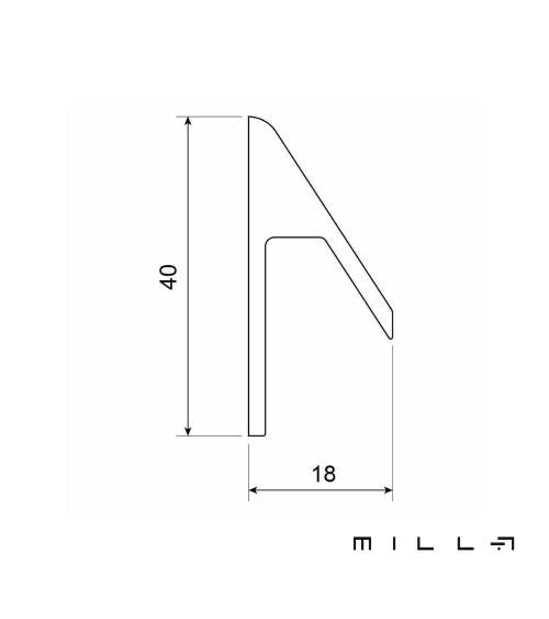 Gloss white furniture handle VERBA design handle