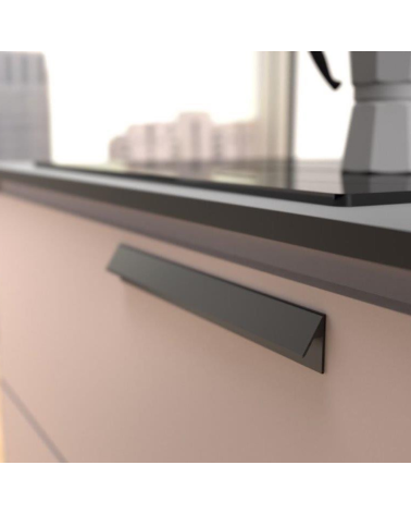 Matt black VERBA furniture handle designer handle fitted on furniture