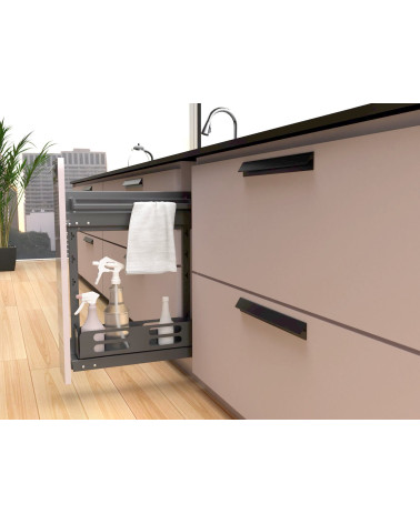 Matt black VERBA furniture handle designer handle fitted on kitchen furniture