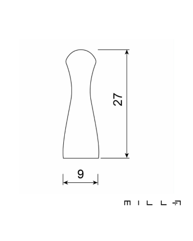AVERE furniture handle with technical diagram