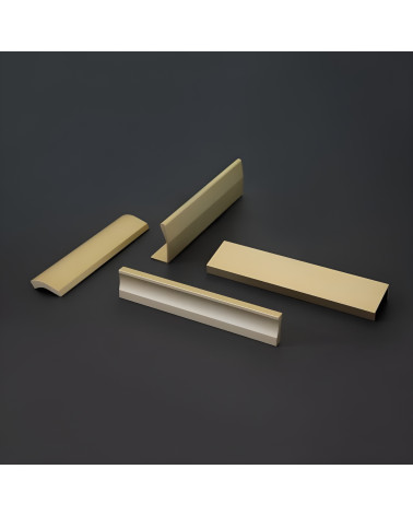 ESSEN furniture handle designer handle arranged on a dark background