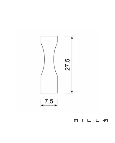 ESSEN furniture handle with technical diagram