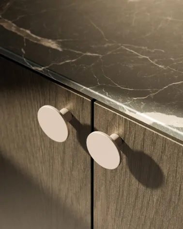 ASTRO cashmere furniture knob designer handle mounted on a cabinet
