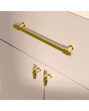 GALIUM polished gold furniture knob designer handle mounted vertically on furniture