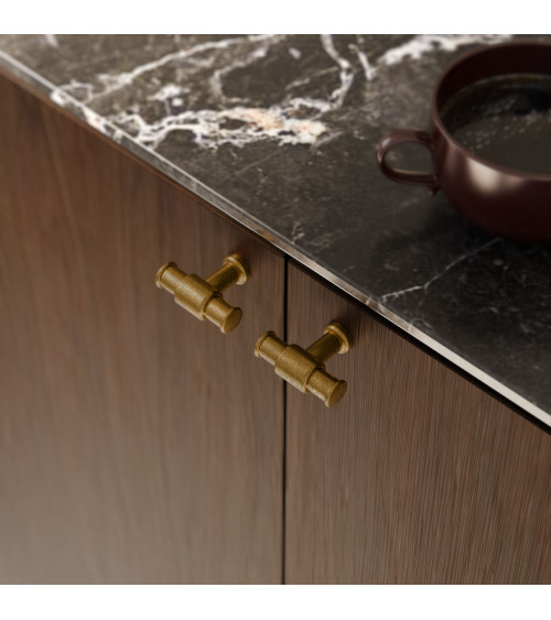 Patinated brass GALIUM furniture knob designer handle
