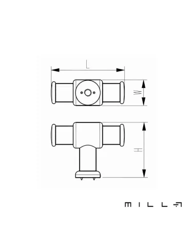 GALIUM furniture knob with technical diagram