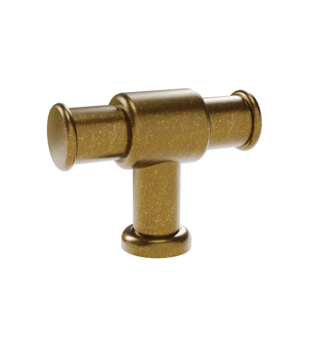 Patinated brass GALIUM furniture knob designer handle