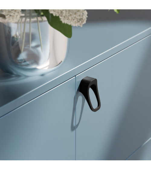 Matt black LAGO furniture knob designer handle