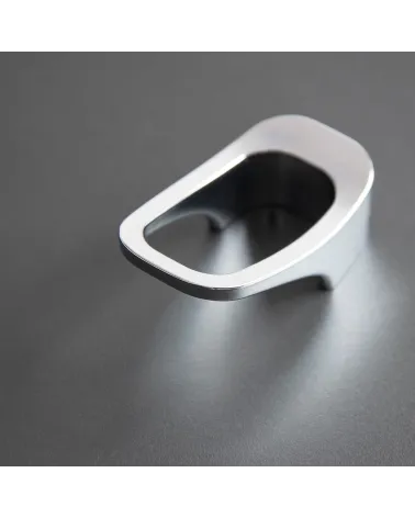 LAGO stainless steel furniture knob designer handle placed on a grey surface