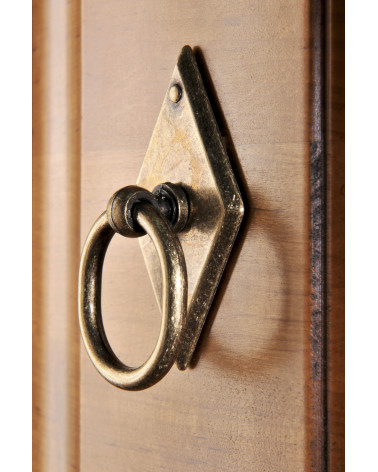 MARS patinated brass furniture knob designer handle zoomed view