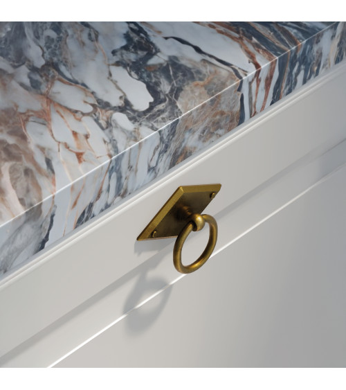 Patinated brass MARS furniture knob designer handle