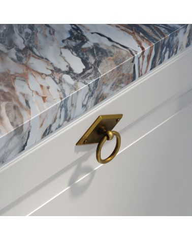MARS patinated brass furniture knob designer handle mounted on furniture